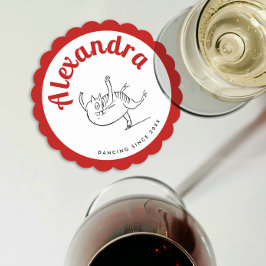 キュート赤と白エドワードレーキャットダンスパーティー ペーパーコースター