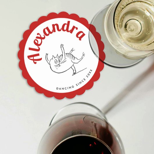 キュート赤と白エドワードレーキャットダンスパーティー ペーパーコースター