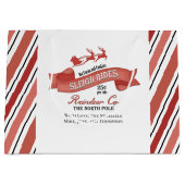 キュート赤と白パーソナライズされた ラージペーパーバッグ (正面)