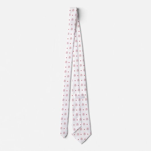 キュート赤と白ミニマル愛ハート ネクタイ (裏面)