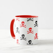 キュート赤と黒の交差した骨の郵便料金コーヒーMu マグカップ (正面左)