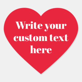 キュート赤カスタム白モダン文字タイポグラフィ ハートシール