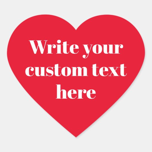 キュート赤カスタム白モダン文字タイポグラフィ ハートシール (正面)