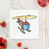 キュート赤ヘリコプタおもしろい航空デザイン スタンダードランチョンナプキン (インサイチュ)