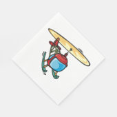 キュート赤ヘリコプタおもしろい航空デザイン スタンダードランチョンナプキン (角)