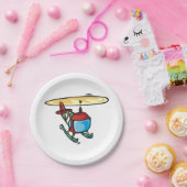 キュート赤ヘリコプタおもしろい航空デザイン ペーパープレート (パーティー)