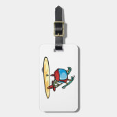 キュート赤ヘリコプタおもしろい航空デザイン ラゲッジタグ (正面縦)