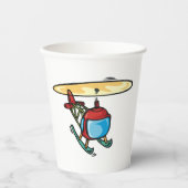 キュート赤ヘリコプタおもしろい航空デザイン 紙コップ (正面)