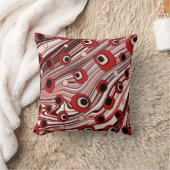 キュート赤レトロスタイル波型装飾用クッション クッション (ブランケット)