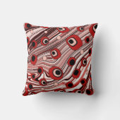 キュート赤レトロスタイル波型装飾用クッション クッション (裏面)