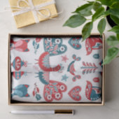 キュート赤海軍クリスマススススススカンジナビアフォークアート 薄葉紙 (ギフト)