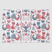 キュート赤海軍クリスマススススススカンジナビアフォークアート 薄葉紙 (正面)