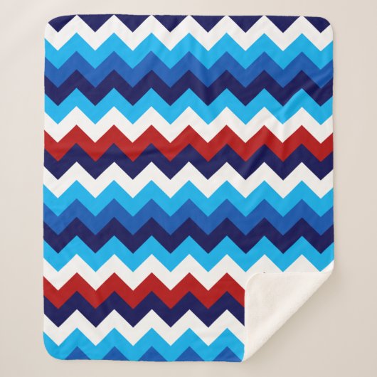 キュート赤白青シボロンミディアムシェルパブランケット シェルパブランケット (正面)