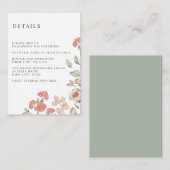 キュート赤面フラワーバン結婚チズホテル詳細 エンクロージャーカード (正面/裏面)