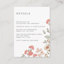 キュート赤面フラワーバン結婚チズホテル詳細 エンクロージャーカード