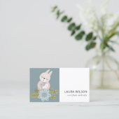 キュート赤面ブルースカンジフローラベアベビー助産師 名刺 (スタンド正面)