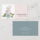 キュート赤面ブルースカンジフローラベアベビー助産師 名刺 (正面/裏面)