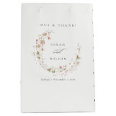 キュート赤面ホワイトメドウフローラリース結婚ズ ミディアムペーパーバッグ (正面)