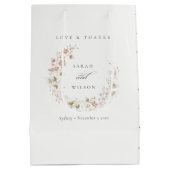 キュート赤面ホワイトメドウフローラリース結婚ズ ミディアムペーパーバッグ (裏面)