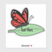キュート赤(昆虫)オオカバマダラ、モナークバタフライラベル シール (シート)