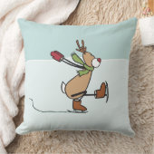 キュート踊りトナカイ装飾用クッション クッション (ブランケット)