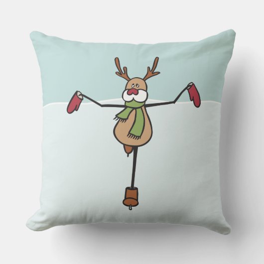 キュート踊りトナカイ装飾用クッション クッション (正面)