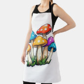 キュート透明キノコイラストレーション エプロン (インサイチュ)