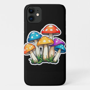 キュート透明キノコイラストレーション iPhone 11 ケース