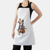 キュート遊キリンのチェロミュージシャン音楽 エプロン (インサイチュ)