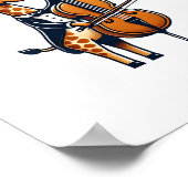 キュート遊キリンのチェロミュージシャン音楽 ポスター (角)