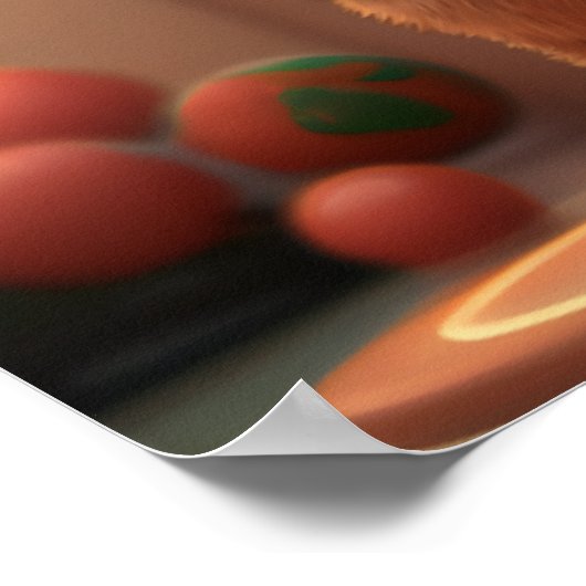 キュート遊ベアのバスケットボーパーソナライズされたル ポスター (角)