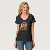 キュート遊ラクーンのギター Tシャツ (正面フル)