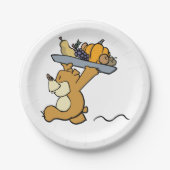 キュート運ベアのフェスティバル収穫プラッタ ペーパープレート (正面)