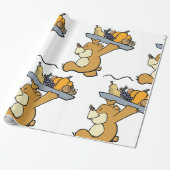 キュート運ベアのフェスティバル収穫プラッタ ラッピングペーパー (アンロールド)