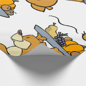 キュート運ベアのフェスティバル収穫プラッタ ラッピングペーパー