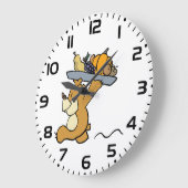 キュート運ベアのフェスティバル収穫プラッタ ラージ壁時計 (傾斜)