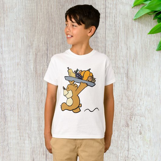 キュート運ベアのフェスティバル収穫プラッタ Tシャツ