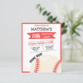 キュート野球リボンバジェット誕生日招待状 (スタンド正面)