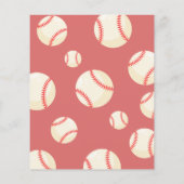 キュート野球リボンバジェット誕生日招待状 (裏面)