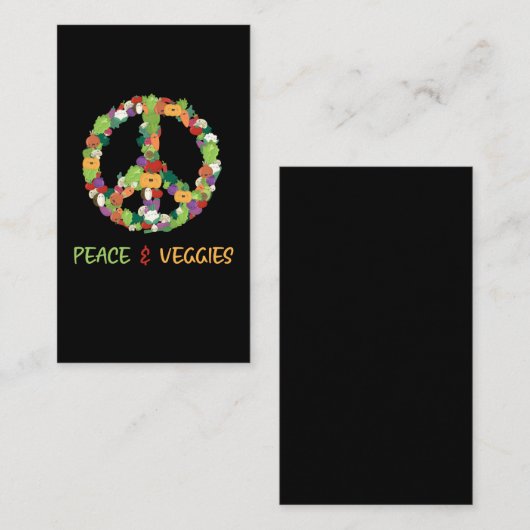 キュート野菜プラント平和サインビーガンおもしろい 名刺 (正面/裏面)
