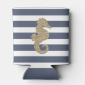 キュート金ゴールドグリッターシーホースストライプのクーラーボックス 缶クーラー (裏面)