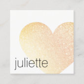 キュート金ゴールドグリッターハート美しいサロンスクエア スクエア名刺 (正面)