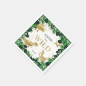 キュート金ゴールド恐竜子供の誕生日ディノトレックス スタンダードカクテルナプキン (角)