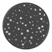 キュート銀星模様 |任意の背景色 アイスホッケーパック (正面)