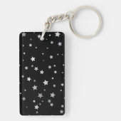 キュート銀星模様 |任意の背景色 キーホルダー (裏面)