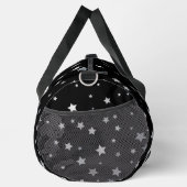 キュート銀星模様 |任意の背景色 ダッフルバッグ (右)