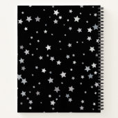 キュート銀星模様 |任意の背景色 ノートブック (裏面)