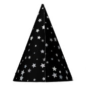 キュート銀星模様 |任意の背景色 パーティーハット (裏面)