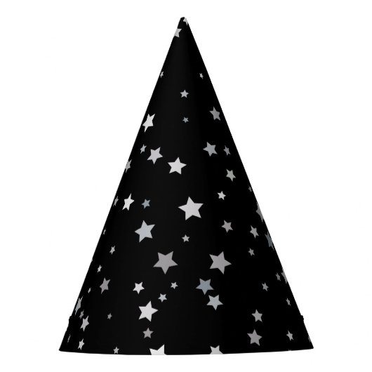 キュート銀星模様 |任意の背景色 パーティーハット (正面)
