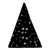 キュート銀星模様 |任意の背景色 パーティーハット (右)